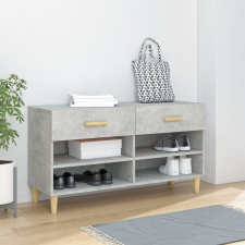 vidaXL betonszürke szerelt fa cipőszekrény 102x35x55 cm bútor