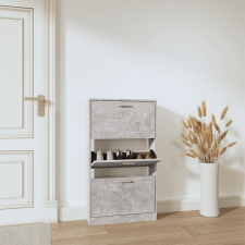 vidaXL betonszürke szerelt fa cipőszekrény 59x17x108 cm bútor