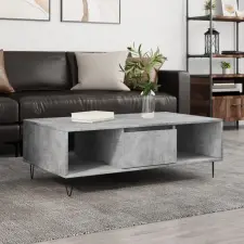 vidaXL betonszürke szerelt fa dohányzóasztal 104 x 60 x 35 cm bútor