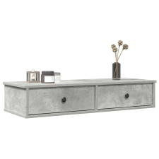vidaXL betonszürke szerelt fa falipolc fiókokkal 100 x 37,5 x 19 cm bútor