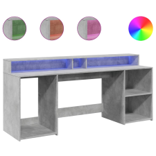 vidaXL betonszürke szerelt fa íróasztal LED-világítással 200x55x91 cm (3309441) íróasztal