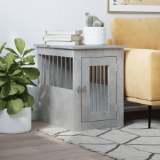 vidaXL betonszürke szerelt fa kutyaketrec 45 x 62 x 59 cm szállítóbox, fekhely kutyáknak