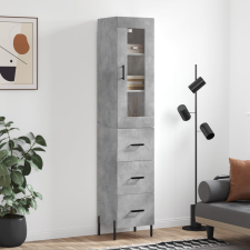 vidaXL betonszürke szerelt fa magasszekrény 34,5x34x180 cm bútor