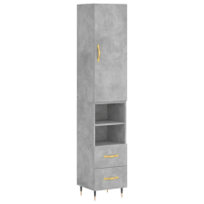 vidaXL betonszürke szerelt fa magasszekrény 34,5x34x180 cm (3198901) bútor