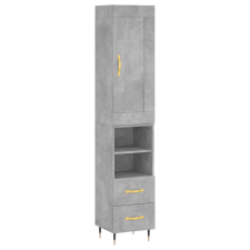 vidaXL betonszürke szerelt fa magasszekrény 34,5x34x180 cm (3200245) bútor