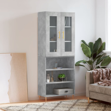 vidaXL betonszürke szerelt fa magasszekrény 69,5 x 34 x 180 cm bútor