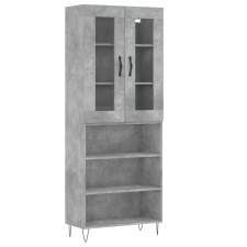 vidaXL betonszürke szerelt fa magasszekrény 69,5 x 34 x 180 cm (3198757) bútor