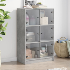 vidaXL betonszürke szerelt fa magasszekrény ajtókkal 68 x 37 x 109 cm bútor