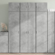 vidaXL betonszürke szerelt fa tárolószekrény 70 x 42,5 x 225 cm bútor