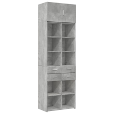 vidaXL betonszürke szerelt fa tárolószekrény 70 x 42,5 x 225 cm (3281339) bútor