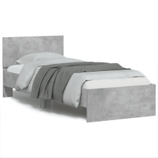 vidaXL betonszürke szövet ágykeret fejtámlával 75 x 190 cm ágy és ágykellék