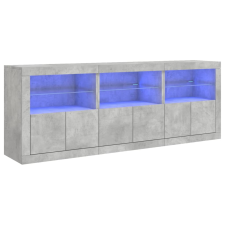 vidaXL betonszürke tálalószekrény LED-világítással 181,5x37x67 cm (3209005) bútor