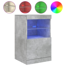 vidaXL betonszürke tálalószekrény LED-világítással 41 x 37 x 67 cm (836682) bútor