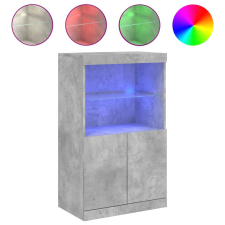 vidaXL betonszürke tálalószekrény LED-világítással 60,5 x 37 x 100 cm (836668) bútor