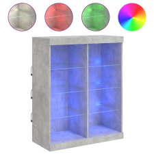 vidaXL betonszürke tálalószekrény LED-világítással 81 x 37 x 100 cm (836717) bútor