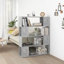 vidaXL betonszürke térelválasztó könyvszekrény 100 x 24 x 124 cm bútor