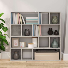 vidaXL Betonszürke térelválasztó könyvszekrény 105 x 24 x 102 cm bútor