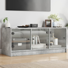 vidaXL betonszürke TV-szekrény üvegajtókkal 102 x 37 x 42 cm bútor