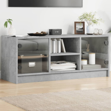 vidaXL betonszürke TV-szekrény üvegajtókkal 102 x 37 x 42 cm bútor