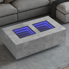 vidaXL betonszürke végtelen hatású LED-es dohányzóasztal 116x69x40 cm bútor