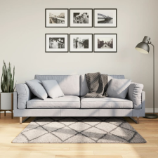 vidaXL bézs és antracit hosszú szálú bozontos modern szőnyeg 120x120cm lakástextília