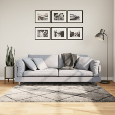 vidaXL bézs és antracit hosszú szálú bozontos modern szőnyeg 160x160cm lakástextília