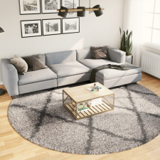vidaXL Bézs és antracit hosszú szálú bozontos modern szőnyeg Ø 280 cm lakástextília