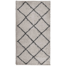 vidaXL bézs és antracit hosszú szálú bozontos modern szőnyeg 60x110cm (375382) lakástextília