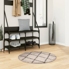 vidaXL bézs és antracit hosszú szálú bozontos modern szőnyeg Ø 80 cm lakástextília