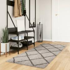vidaXL bézs és antracit hosszú szálú bozontos modern szőnyeg 80x200 cm lakástextília