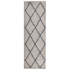 vidaXL bézs és antracit hosszú szálú bozontos modern szőnyeg 80x250 cm (375385) lakástextília