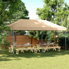 vidaXL Bézs összecsukható felugró rendezvénysátor 580x292x315 cm kerti tárolás