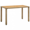 vidaXL bézs polyrattan és tömör akácfa kerti asztal 123 x 60 x 74 cm