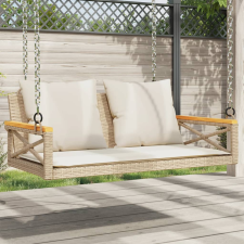 vidaXL bézs polyrattan hintapad párnákkal 109 x 62 x 40 cm hintaágy