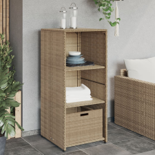 vidaXL bézs polyrattan kerti tárolószekrény 50 x 55 x 115 cm kerti tárolás