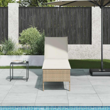 vidaXL bézs polyrattan napozóágy párnával 55x200x44 cm kerti bútor