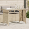 vidaXL Bézs polyrattan üveglapos kerti asztal 110x68x70 cm