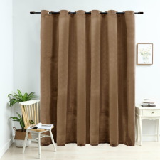 vidaXL Bézsszínű bársony sötétítőfüggöny fémkarikákkal 290 x 245 cm redőny