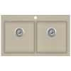 vidaXL bézsszínű, kétmedencés gránit mosogatótálca