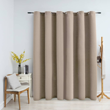 vidaXL bézsszínű sötétítőfüggöny fémkarikákkal 290 x 245 cm lakástextília