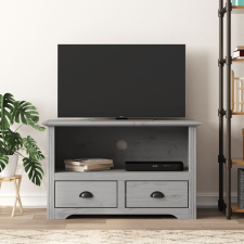 vidaXL BODO szürke tömör fenyőfa TV-szekrény 2 fiókkal 91x43x56 cm bútor