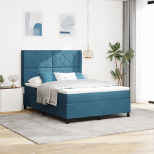 vidaXL Bokszrugós Ágy Matrac Néhány Sötétkék 140x200 cm Bársony ágy és ágykellék