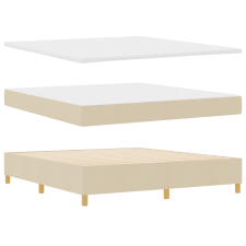 vidaXL Bokszrugós Ágy Matracgal Krém 180x200 cm Szövet ágy és ágykellék