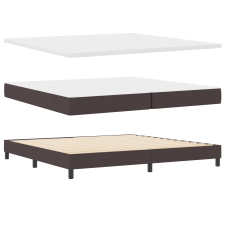 vidaXL Bokszrugós Ágy Mattal Sötétbarna 200x200 cm Szövet (3340048) ágy és ágykellék