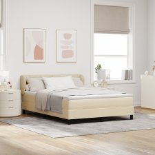 vidaXL Bonell Rugós Ágybetét Fedéllel Krém 160x200 cm Szövet ágy és ágykellék
