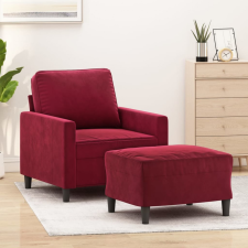 vidaXL bordó bársony kanapéfotel lábtartóval 60 cm bútor
