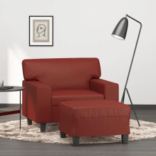 vidaXL bordó műbőr kanapéfotel lábtartóval 60 cm bútor