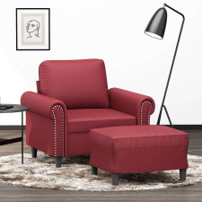 vidaXL bordó műbőr kanapéfotel lábtartóval 60 cm bútor