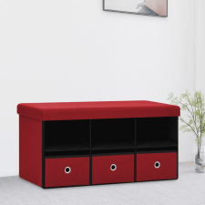 vidaXL bordó összecsukható művászon tárolópad 76 x 38 x 38 cm bútor