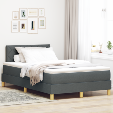 vidaXL Box Spring Ágy Matrac és LED Sötétszürke 120x190 cm Szövet ágy és ágykellék